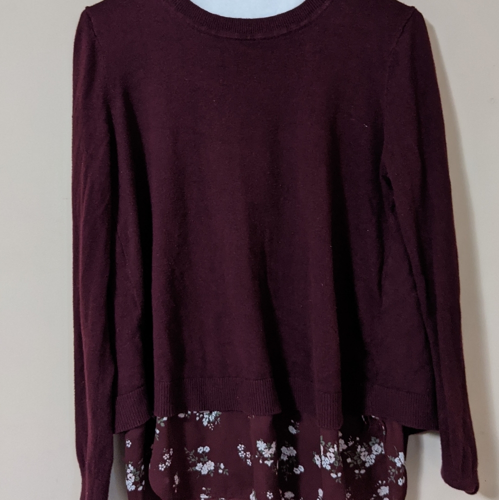 Small Loft Floral Maroon Blouse